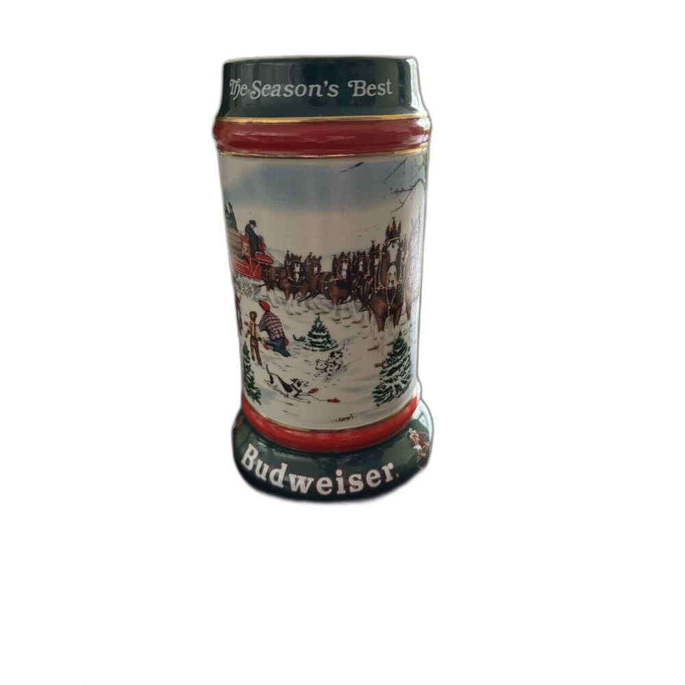 1991 Budweiser Holiday Beer Stein Mug "The Season's Best" Clydesdale 8 Horse